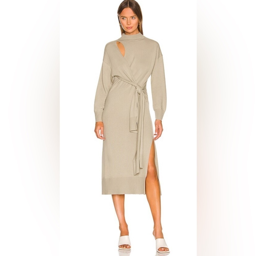 Jonathan Simkhai Hope Wrap Dress In Marsh Size M